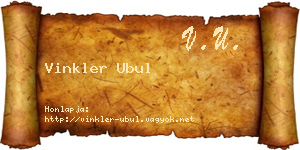 Vinkler Ubul névjegykártya